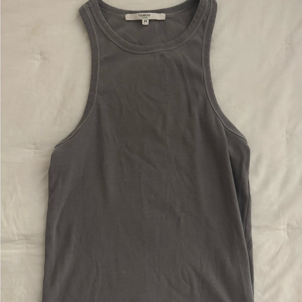 Tularosa Gray Ribbed Top - Picture 2 of 4